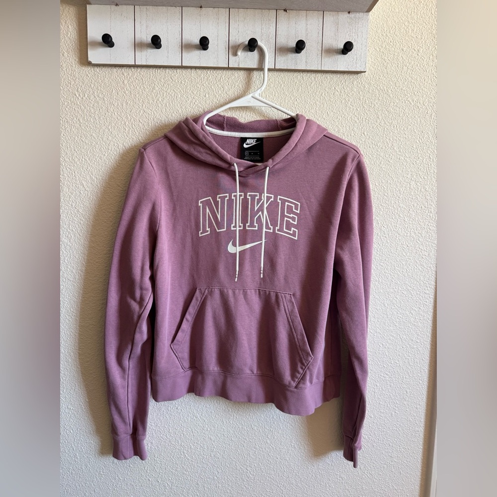 Nike Women's Mauve Pullover Hoodie with White Logo